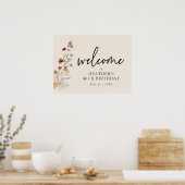 Floral Birthday Welcome Poster (Keuken)