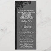 Floral Black and Grey Goth Programmes de mariage (Dos)