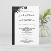 Floral Black and White Gothic Wedding Programmes (Debout devant)