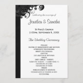 Floral Black and White Gothic Wedding Programmes (Devant)