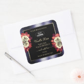 Floral Black Blue Product Label Blooming Roos Logo (Envelop)