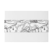 Floral Black Elegant Wedding Uitnodigingen Wikkel (Achterkant Voorbeeld)