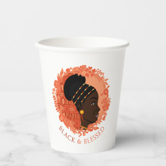 Floral Black en Blessed Papieren Bekers