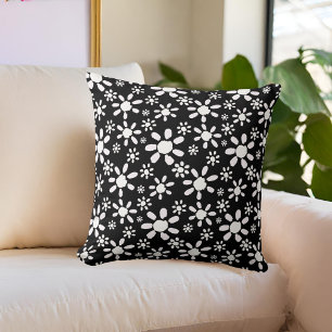 Floral Black en White Elegant Stylish Kussen