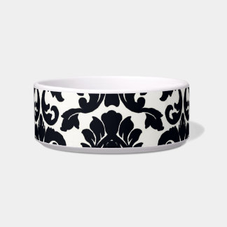 Floral Black en White Pet Bowl Voerbakje