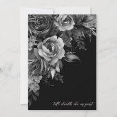 Floral Black Gothic Wedding Kaart (Achterkant)