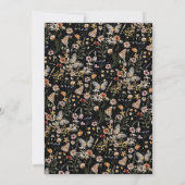 Floral Black Graduate Faire-part (Dos)