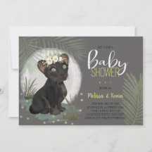 Floral Black Panther Oerwoud Baby shower