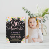 Floral Black Princess Invitations Anniversaire W P (Debout devant)