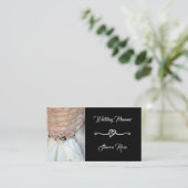 Floral Black Silver Wedding Planner Visitekaartje (Staand voorkant)