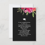 Floral | Black Stripes Carte de remerciements de g (Dos)