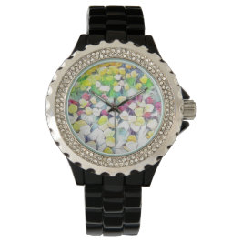 Floral Black Watch (Floating) Horloge