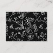  Floral Black Wedding Accommodations Informatiekaartje (Achterkant)