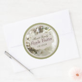 floral blanc avec étiquette en conserve vert (Enveloppe)