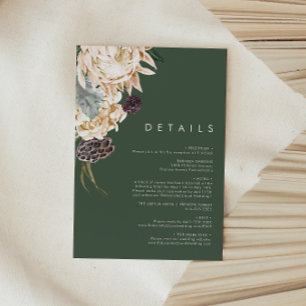 Floral blanc   Carte de boîtier Dark Green Details
