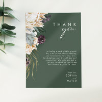 Floral blanc | Carte de remerciements de réception