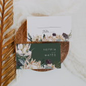 Floral blanc | Carte Mariage Vert foncé