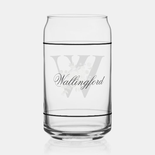 Floral blanc classique décoratif initial W (Verso)