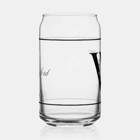 Floral blanc classique décoratif initial W (Droite)