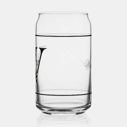 Floral blanc classique décoratif initial W (Gauche)