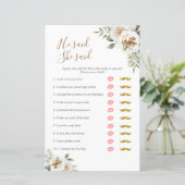 Floral blanc d'hiver il dit qu'elle a dit Carte Je (Debout devant)