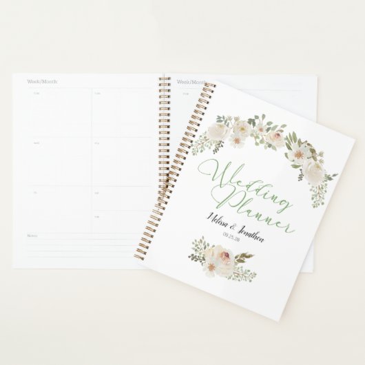 Floral blanc Élégant Wedding planner romantique (Devant avec enveloppe)