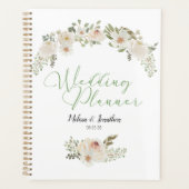 Floral blanc Élégant Wedding planner romantique (Devant)