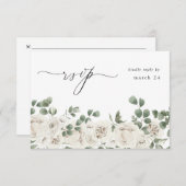 Floral blanc et Eucalyptus avec Repas RSVP (Devant / Derrière)