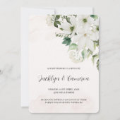 Floral blanc Faire-part de mariage espagnol (Devant)