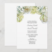 Floral blanc Faire-part de mariage formel (Devant / Derrière)