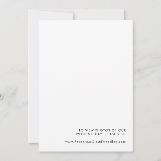 Floral blanc | Faire-part d'élopement vert foncé (Dos)