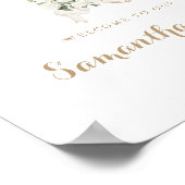 Floral Blanc Hydrangea Crest Monogramme Affiche de (Coin)