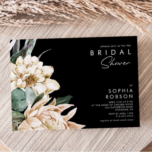 Floral blanc | Invitation à la douche nuptiale noi
