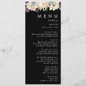 Floral blanc | Menu du dîner Mariage noir (Devant)