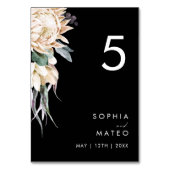 Floral blanc | Numéro de table noire (Dos)