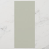 Floral Blanc Sage Vert Crest Mariage Menu (Dos)