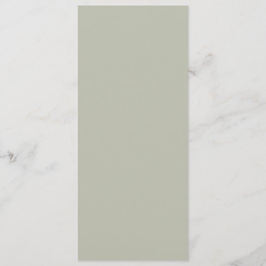 Floral Blanc Sage Vert Crest Mariage Menu (Dos)