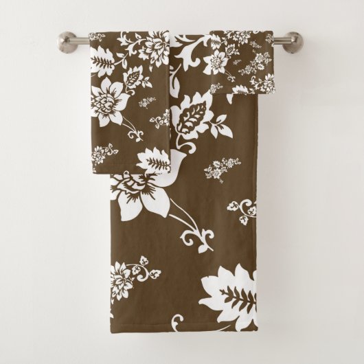 Floral blanc sur Arrière - plan Brown de Choco (En situation)
