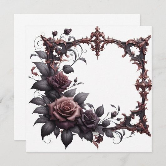 Floral Blank Invitation Faire-part (Devant / Derrière)