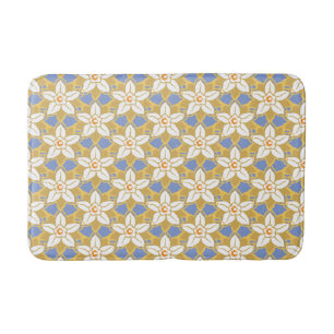  Floral blauw en geel Jonquil patroon Badmat