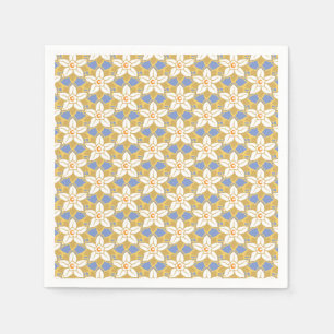  Floral blauw en geel Jonquil patroon Servet