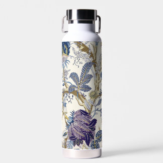 Floral Blauw Wit Water Fles