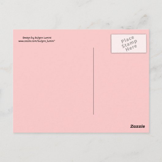 FLORAL, blauwe roze groen Briefkaart (Achterkant)