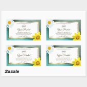 Floral Blauwgroen Blue Glitter White Product Label (Vel)