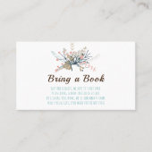 Floral Blauwgroen Breng een Boek Baby shower Visitekaartje (Voorkant)