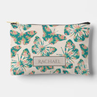 Floral Blauwgroen Butterfly Pattern, gepersonalis