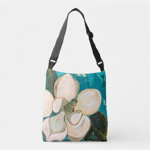 Floral Blauwgroen Magnolia Cross-body Tas