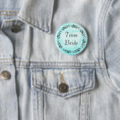 Floral Blauwgroen Team Bride Button (In situ)