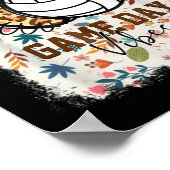 Floral Bleaching Volleyball Game Day Vibes Volleyb Poster (Hoek)