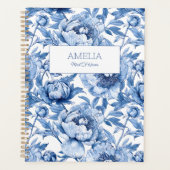 Floral bleu Chinoiserie Nom Fleur Moderne Non daté (Devant)